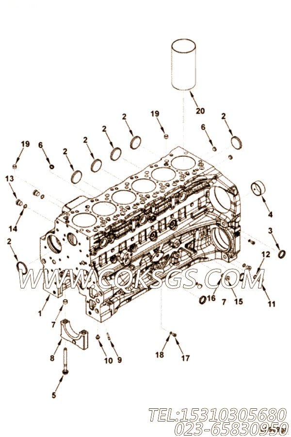 【汽缸体】康明斯CUMMINS柴油机的4895667 汽缸体