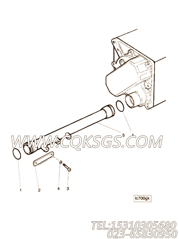 【水进口管】康明斯CUMMINS柴油机的3422434 水进口管