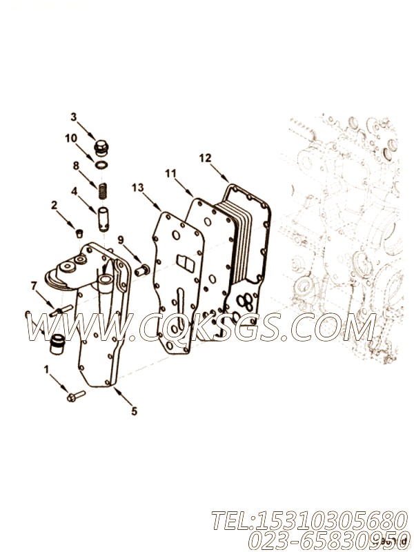 【机油滤头】康明斯CUMMINS柴油机的3934304 机油滤头