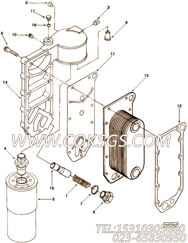 Head, Lub Oil Filter