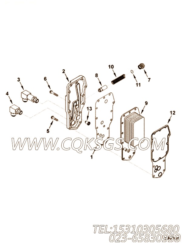 【机油滤头】康明斯CUMMINS柴油机的3971661 机油滤头