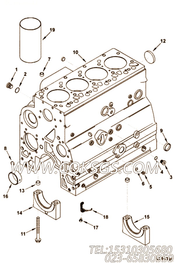 【汽缸体】康明斯CUMMINS柴油机的3972203 汽缸体