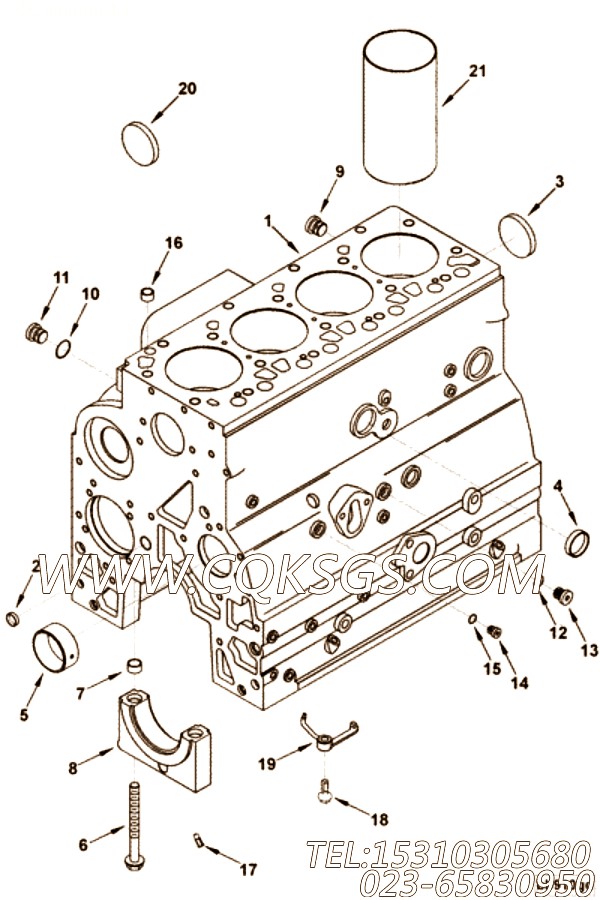 【汽缸体】康明斯CUMMINS柴油机的4897308 汽缸体