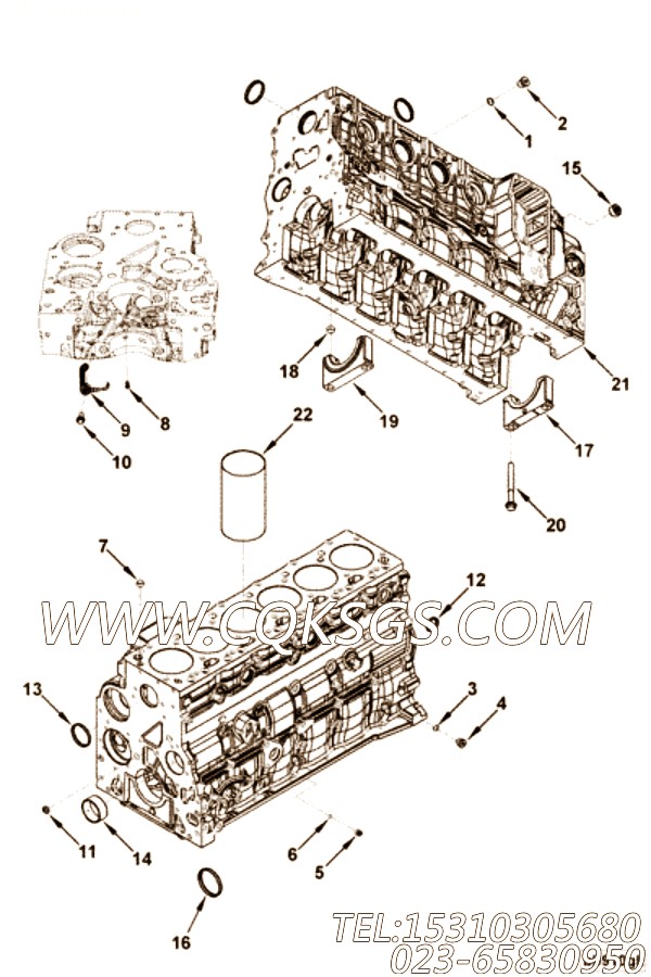【汽缸体】康明斯CUMMINS柴油机的4025229 汽缸体