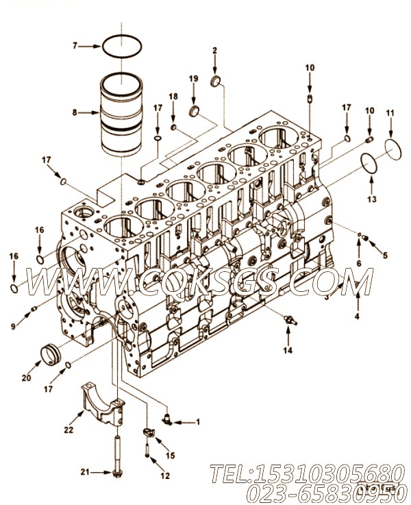【汽缸体】康明斯CUMMINS柴油机的4993495 汽缸体