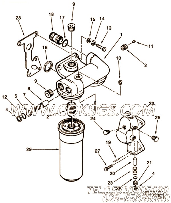 3007170活塞冷却器弹簧,用于康明斯KTA19-M600柴油机机油滤清器组,【船用】配件