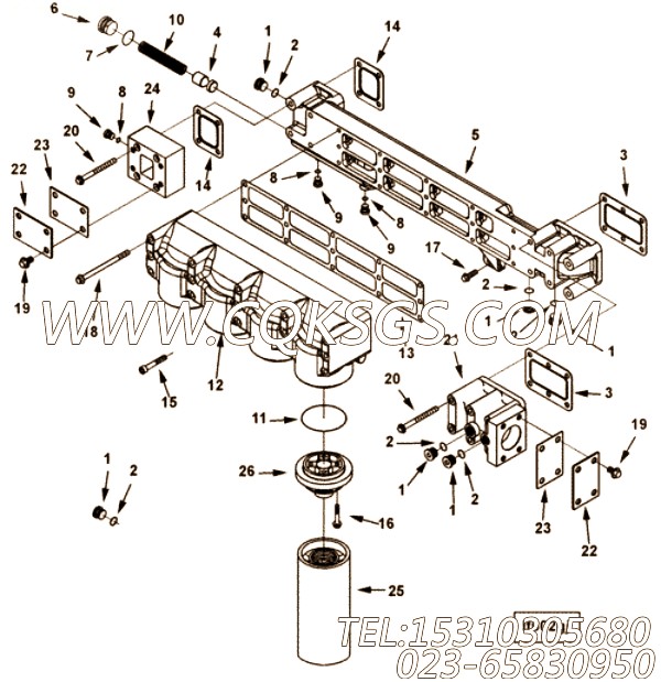 【滤清器座连接件】康明斯CUMMINS柴油机的4001273 滤清器座连接件