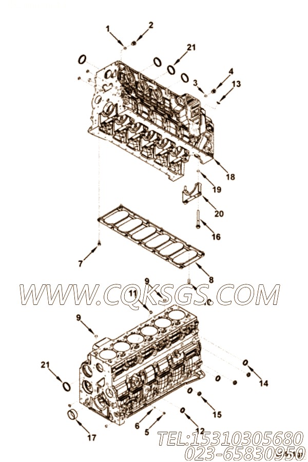 【汽缸体】康明斯CUMMINS柴油机的3971031 汽缸体