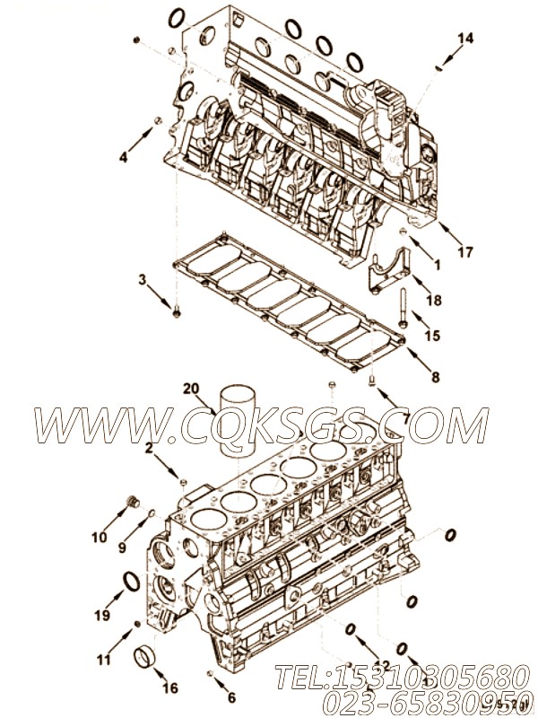 【汽缸体】康明斯CUMMINS柴油机的4938862 汽缸体