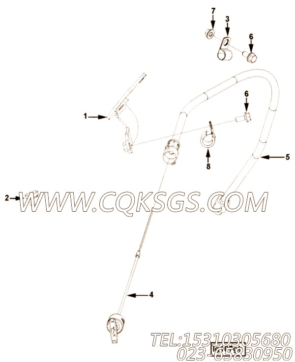 【油尺】康明斯CUMMINS柴油机的3106040 油尺