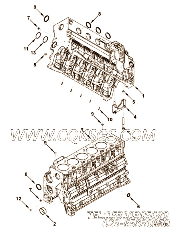 【汽缸体】康明斯CUMMINS柴油机的4024847 汽缸体