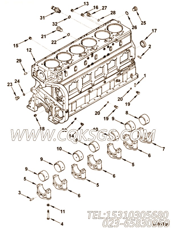 3071180螺塞,用于康明斯NTA855-GH柴油机基础件组,【动力电】配件