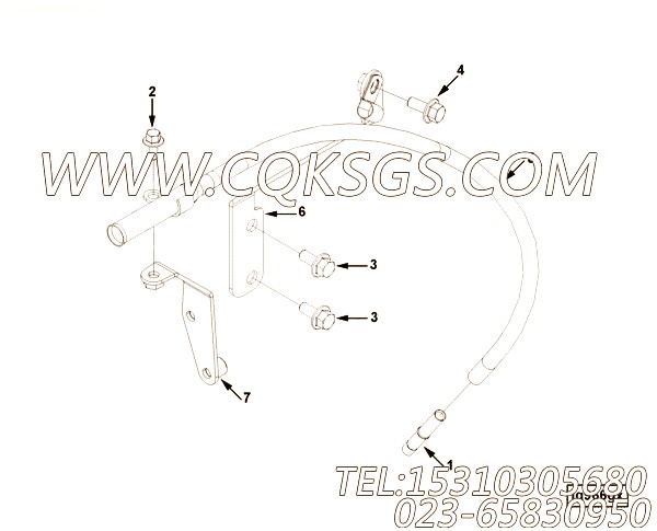 【油管支架】康明斯CUMMINS柴油机的5255607 油管支架
