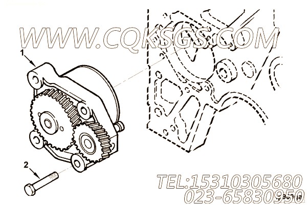 【发动机6CTA8.3-M220的机油泵组】 康明斯六角头螺栓,参数及图片