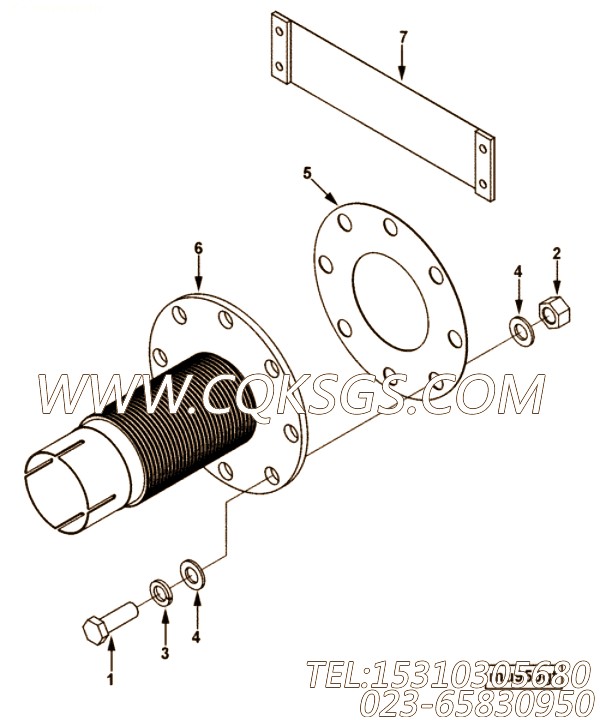 【排气口连接】康明斯CUMMINS柴油机的3814793 排气口连接