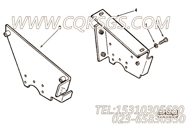 158391六角螺栓,用于康明斯KTA19-M550动力起吊支架组,【船用】配件