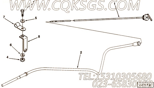 【油尺】康明斯CUMMINS柴油机的3062892 油尺