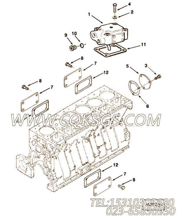 【机油加注口连接】康明斯CUMMINS柴油机的3252326 机油加注口连接