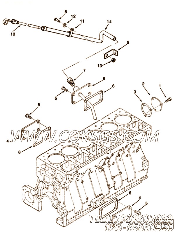 【油表管】康明斯CUMMINS柴油机的3253954 油表管