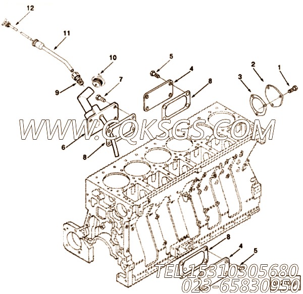 【油表管】康明斯CUMMINS柴油机的3253149 油表管