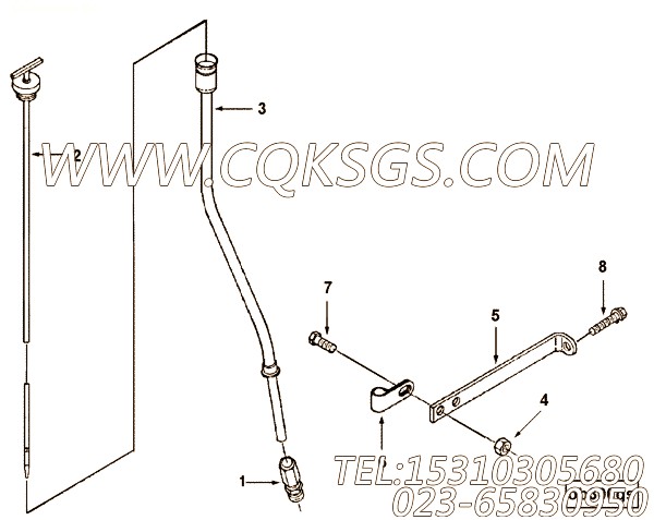【油尺】康明斯CUMMINS柴油机的3418344 油尺