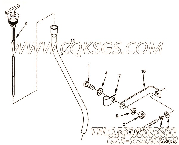 【油表管】康明斯CUMMINS柴油机的209654 油表管