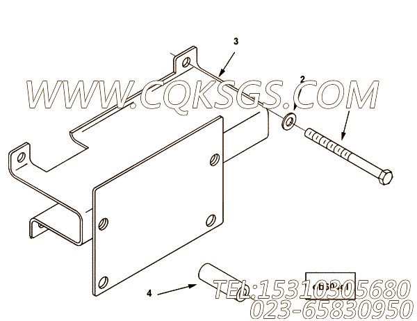 3632871通风管支架,用于康明斯KTA38-M1动力曲轴箱通风器组,【轮船用】配件