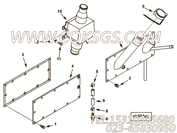 【软管】康明斯CUMMINS柴油机的3633950 软管