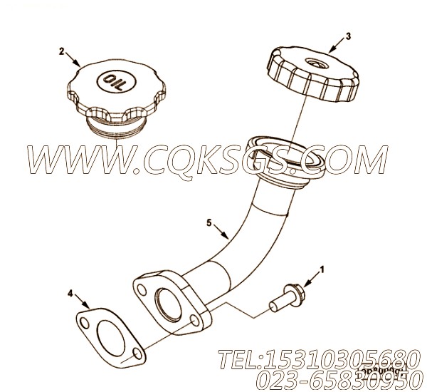 【加油管】康明斯CUMMINS柴油机的5260078 加油管
