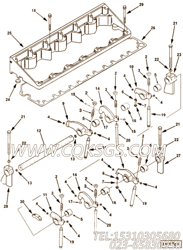 【摇臂杠杆壳】康明斯CUMMINS柴油机的3252666 摇臂杠杆壳