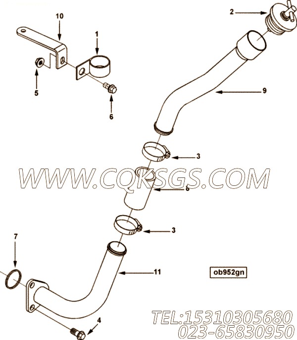 【加油管】康明斯CUMMINS柴油机的3930880 加油管
