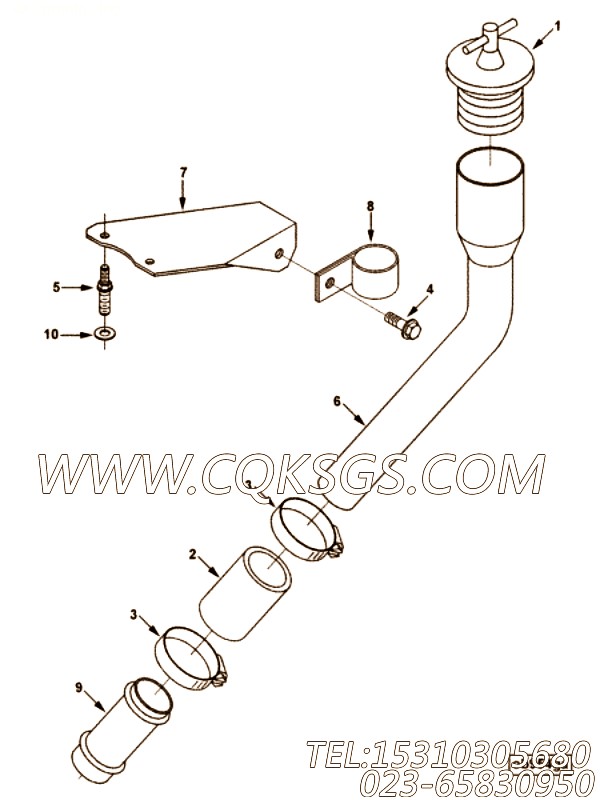 【加油管】康明斯CUMMINS柴油机的3914163 加油管