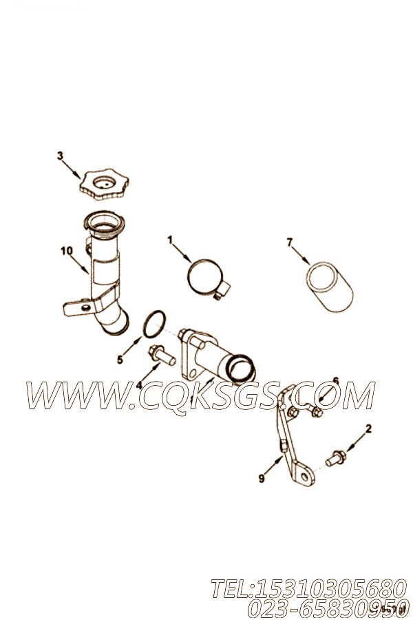 【管支撑】康明斯CUMMINS柴油机的4936457 管支撑