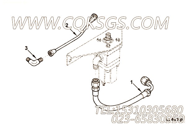 3065839供油管安装,用于康明斯KTA19-G3(M)柴油发动机基础件（船检）组,【轮船用】配件
