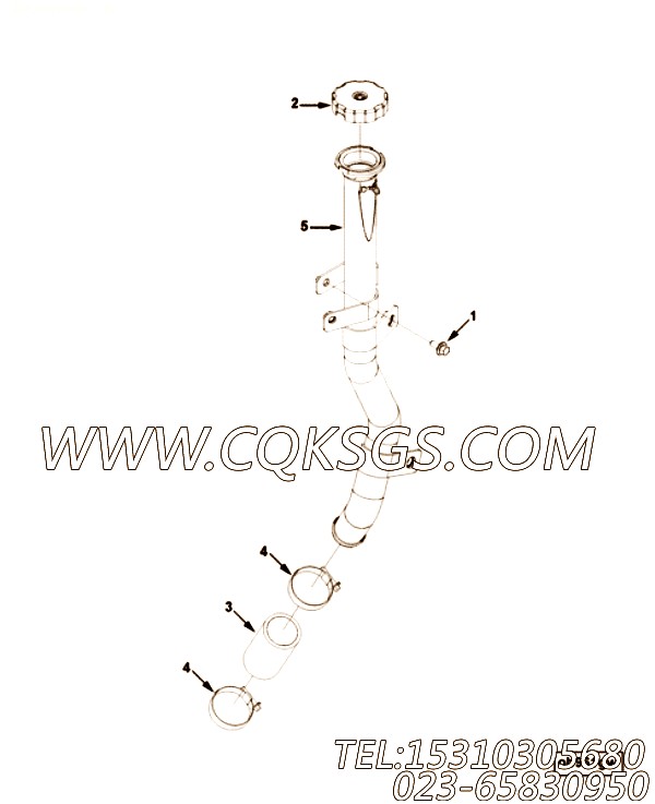 【加油管】康明斯CUMMINS柴油机的5287989 加油管