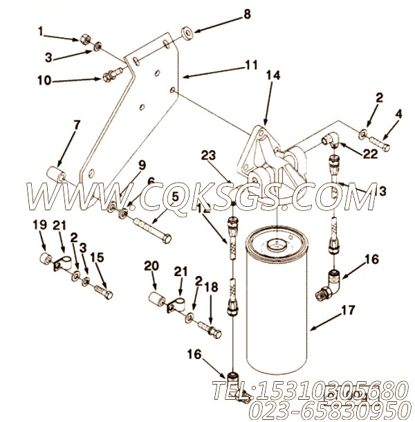 【机油滤头】康明斯CUMMINS柴油机的3254235 机油滤头