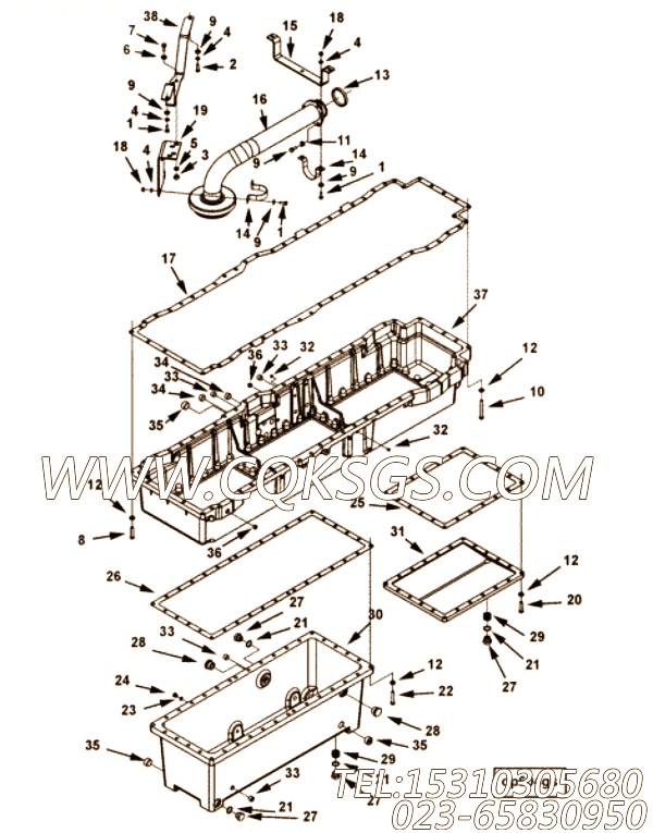 151355锁片,用于康明斯KTA38-G5动力机油吸油管组,【动力电】配件