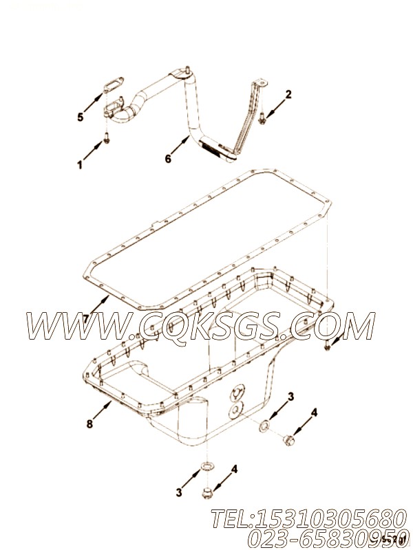 【机油吸引管】康明斯CUMMINS柴油机的4993358 机油吸引管