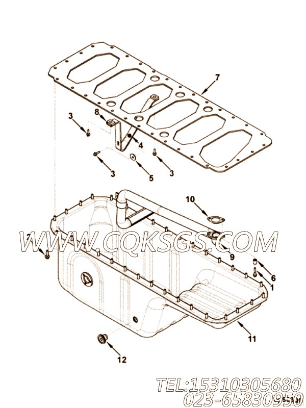 【油底壳】康明斯CUMMINS柴油机的4936699 油底壳