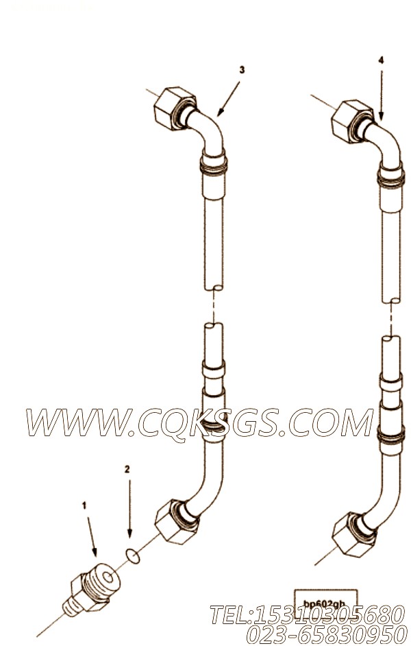 【涡轮油供应软管】康明斯CUMMINS柴油机的3634781 涡轮油供应软管