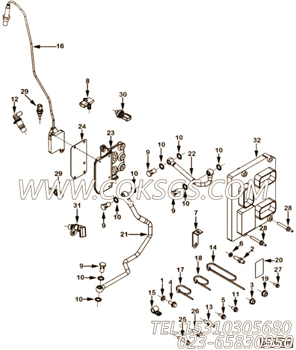 【柴油机QSZ13-C500的发动机控制模块组】 康明斯支架,参数及图片