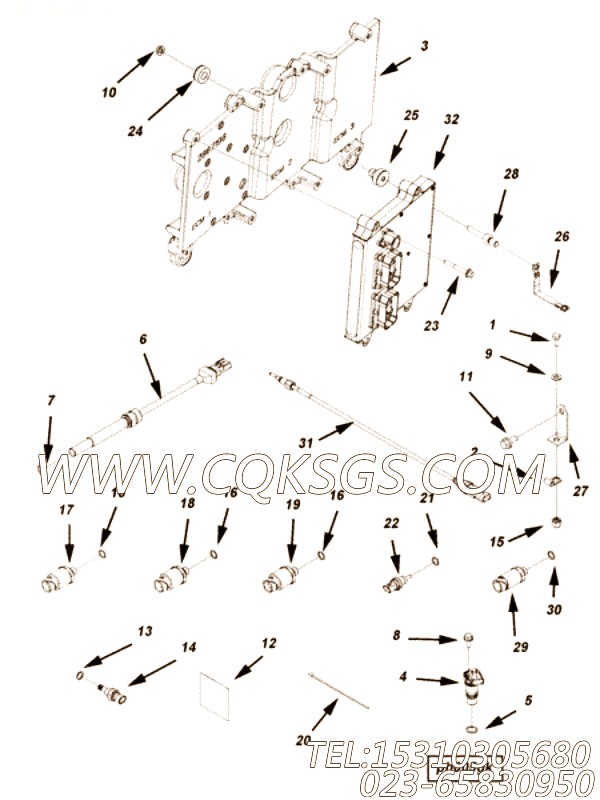 【管支撑】康明斯CUMMINS柴油机的4071258 管支撑
