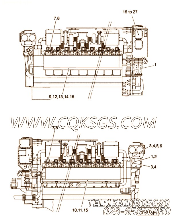 【接线总成线束】康明斯CUMMINS柴油机的4013415 接线总成线束