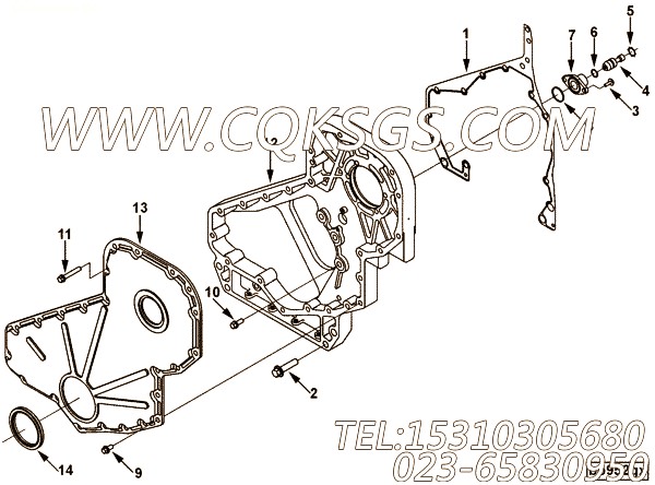 【齿轮罩】康明斯CUMMINS柴油机的3971267 齿轮罩
