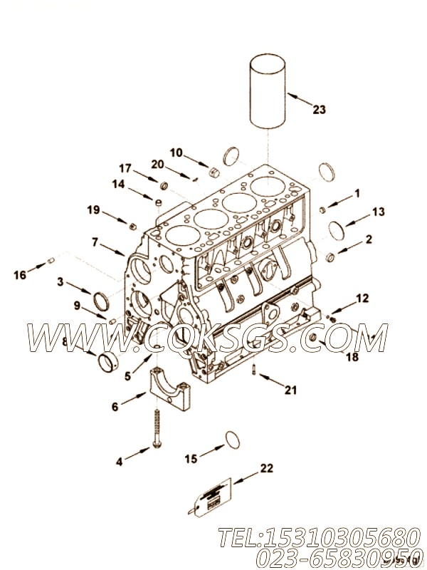 【引擎B5.9-150G的缸体组】 康明斯标签,参数及图片