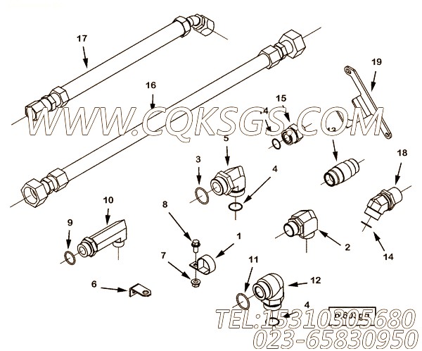 【舱壁拟合】康明斯CUMMINS柴油机的4951630 舱壁拟合