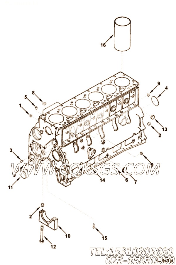 【汽缸体】康明斯CUMMINS柴油机的3929338 汽缸体