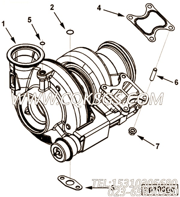 【涡轮增压器组件】康明斯CUMMINS柴油机的3800997 涡轮增压器组件
