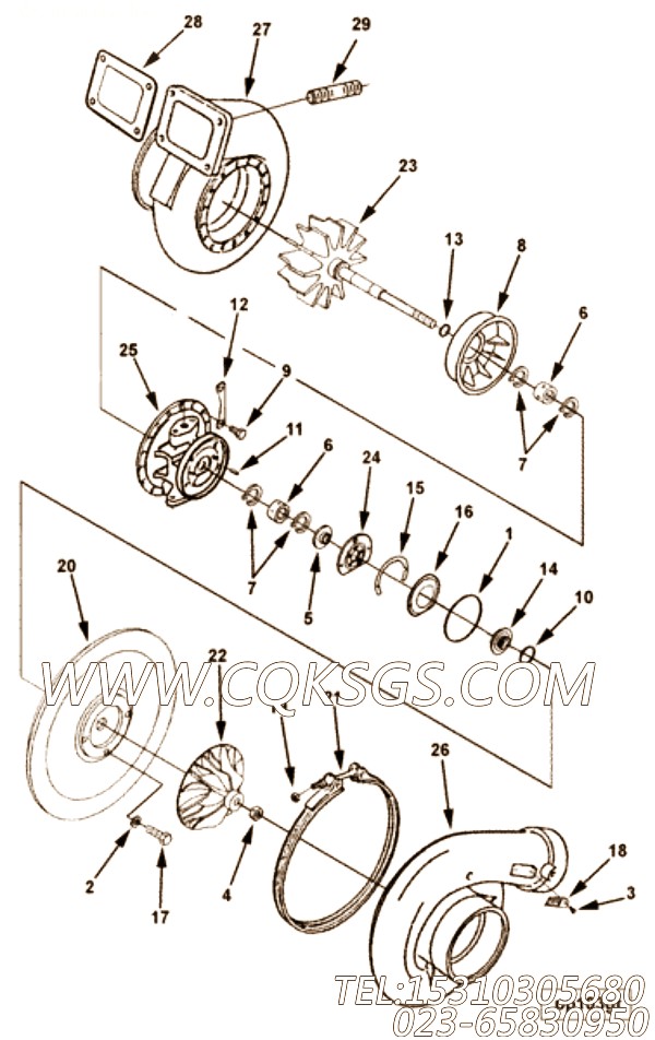 【涡轮增压器】康明斯CUMMINS柴油机的3594222 涡轮增压器