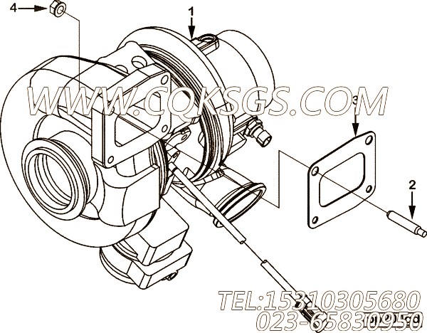 【涡轮增压器】康明斯CUMMINS柴油机的4042428 涡轮增压器